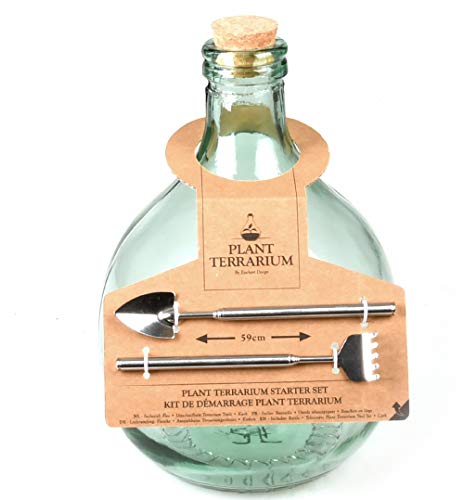 Terrarium Flasche 5 Liter Starter Set aus Glas mit Werkzeugset und Korken von degawo