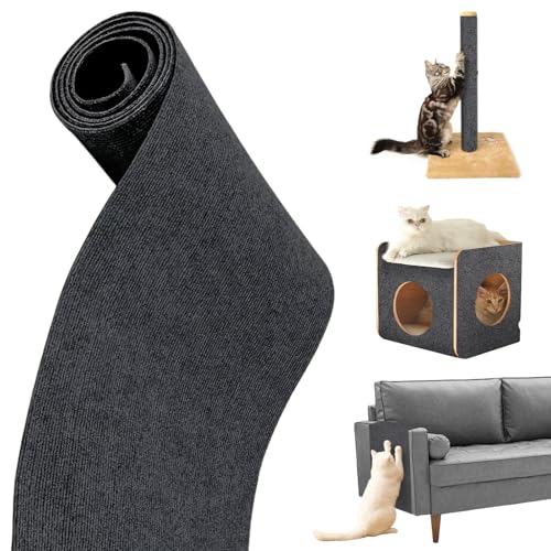 Selbstklebend Kratzteppich Katze Wand, dellyy Kratzteppich Katze Kratzmatte Katze Wand Kratzmatte für Katzen, Kratzschutz Sofa Katze, Climbing Cat Scratcher 100 * 40CM, für Teppiche Sofas Möbel von dellyy