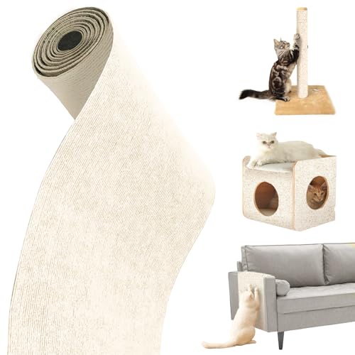 Selbstklebend Kratzteppich Katze Wand, dellyy Kratzteppich Katze Kratzmatte Katze Wand Kratzmatte für Katzen, Kratzschutz Sofa Katze, Climbing Cat Scratcher 100 * 40CM, für Teppiche Sofas Möbel von dellyy