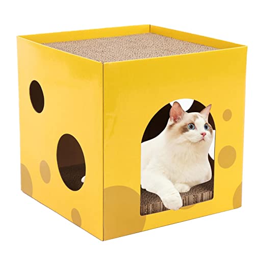 Faltbares Katzenbett - Großes Katzenhütte mit halbrunden Eingang | Multifunktionale zweilagige Haustierhütte für Bräutigam Katzenkralle für Delr Faltbares Katzenbett - Großes Katzenhütte mit halbrunden Eingang | Multifunktionale zweilagige Haustierhütte für Bräutigam Katzenkralle für Delr von delr