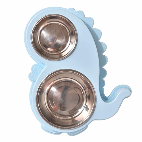 Hundeschüsseln - 2 in 1 Doppel Hundeschüsseln - Hundeschüssel Hundefutter Rutschfeste Hundenapf für kleine mittelgroße große Hunde und Haustiere in Dinosaurierform Delr Hundeschüsseln - 2 in 1 Doppel Hundeschüsseln - Hundeschüssel Hundefutter Rutschfeste Hundenapf für kleine mittelgroße große Hunde und Haustiere in Dinosaurierform Delr von delr