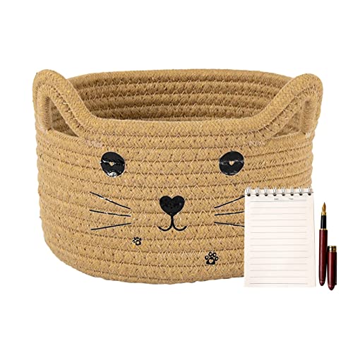 Katze Baumwolle Seilkorb | Jutekörbe Für Aufbewahrung 8.2" L×4.7" H,Fancy Cat Toy Organizer, Baumwollseilkorb mit Griff, Katzenspielzeug Aufbewahrungsbehälter für Kinder Haustiere Delr Katze Baumwolle Seilkorb | Jutekörbe Für Aufbewahrung 8.2" L×4.7" H,Fancy Cat Toy Organizer, Baumwollseilkorb mit Griff, Katzenspielzeug Aufbewahrungsbehälter für Kinder Haustiere Delr von delr