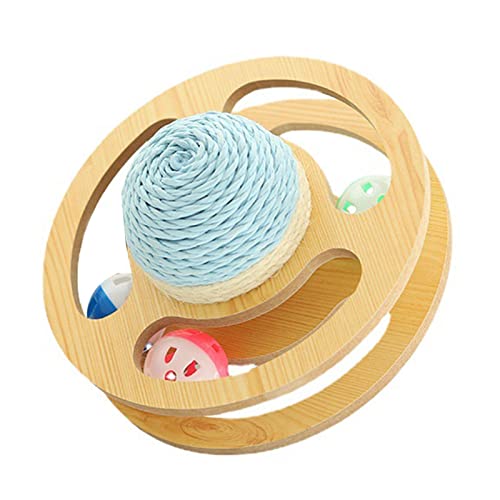 Katze Sisal Ball | Space Asteroid Sisal interaktiver Katzenball - Bewegliches Katzenspielzeug mit Drehscheibe, drei Klingelkugeln zum Schärfen von Krallen Delr Katze Sisal Ball | Space Asteroid Sisal interaktiver Katzenball - Bewegliches Katzenspielzeug mit Drehscheibe, drei Klingelkugeln zum Schärfen von Krallen Delr von delr
