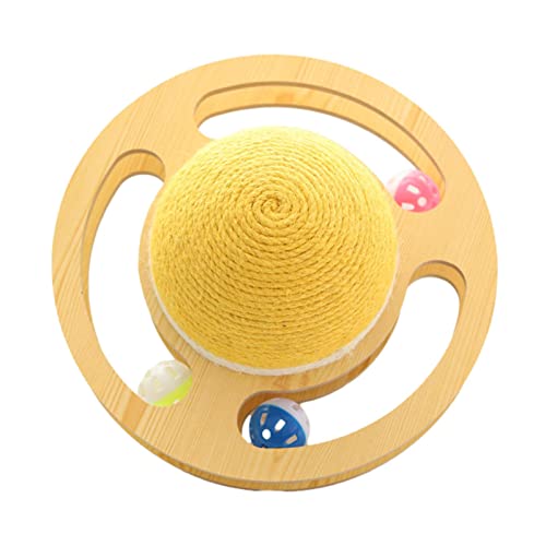 Katzenkratzball,Space Asteroid Cat Scratch Ball | Bewegliches Katzenspielzeug mit Drehscheibe, drei Glockenbälle zum Schärfen von Krallen Delr Katzenkratzball,Space Asteroid Cat Scratch Ball | Bewegliches Katzenspielzeug mit Drehscheibe, drei Glockenbälle zum Schärfen von Krallen Delr von delr