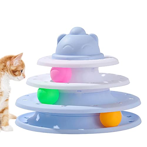 Katzensporn Katzenspielzeug - 3-stufiges interaktives Katzenballspielzeug | Cat Ball Track Toys Sportturm mit bunten Bällen zum Spielen Jagd Übung Delr Katzensporn Katzenspielzeug - 3-stufiges interaktives Katzenballspielzeug | Cat Ball Track Toys Sportturm mit bunten Bällen zum Spielen Jagd Übung Delr von delr