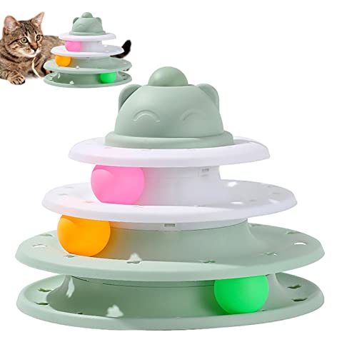 Katzensporn Katzenspielzeug - 3-stufiges interaktives Katzenballspielzeug | Plattenspieler Track -Puzzle mit bunten Bällen für Katzen Kätzchen Spielen Jagd Üben Delr Katzensporn Katzenspielzeug - 3-stufiges interaktives Katzenballspielzeug | Plattenspieler Track -Puzzle mit bunten Bällen für Katzen Kätzchen Spielen Jagd Üben Delr von delr