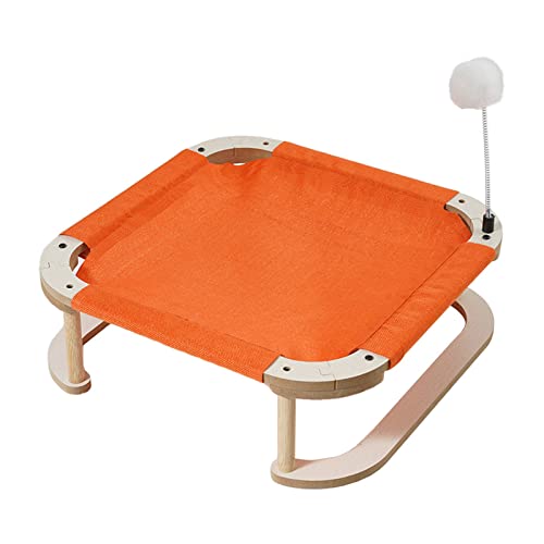 delr 3 erhöhtes Katzenbett, Cat Hammock Bed Erhöhtes Katzenbett aus Holz - Tragbares Bett für kleine Hunde für kleine Hunde von delr