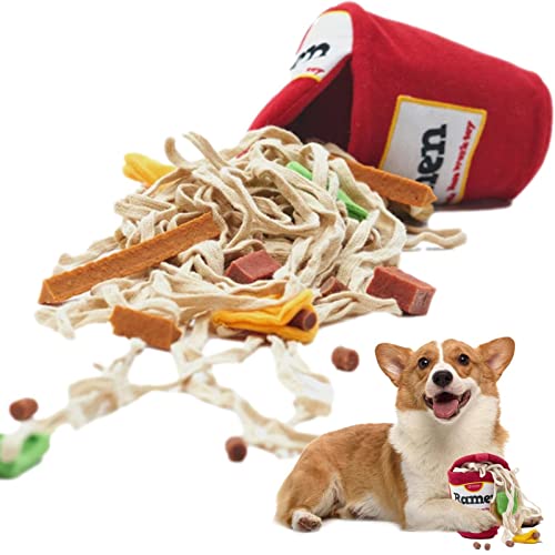 delr Futtermittel für Hunde, interaktives Spielzeug für Hunde, Ramen Hundespielzeug, Spenderspielzeug aus Plüsch, Spielzeug für kleine, mittelgroße Hunde von delr