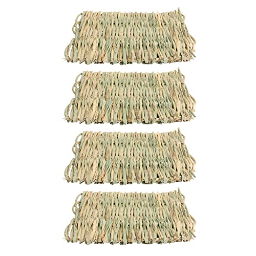 delr Kaninchengras Matte | Kaninchenmatte geflochten aus Stroh für Käfige - Hase Mat Bunny Bedding Nest Resting Cage Mat für Meerschweinchen Chinchilla Hamster von delr