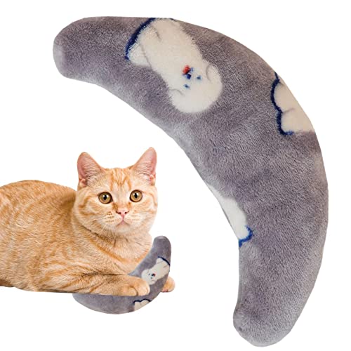 delr Kleines Katzenkissen - Weiches und flauschiges beruhigendes Haustierspielzeug - Waschbares Halbrundkissen Haustierbett Interaktives Katzenspielzeug für Hunde von delr