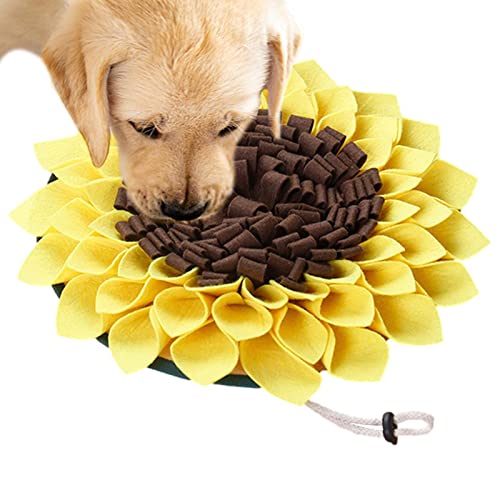 delr Schnüffelmatte für Hunde | Rutschfeste Hunde-Nasenmatte Sonnenblume | Pet Mat Fütterungsspiele verlangsamt den fressenden Hund durch Graben der Trainingsmatte von delr