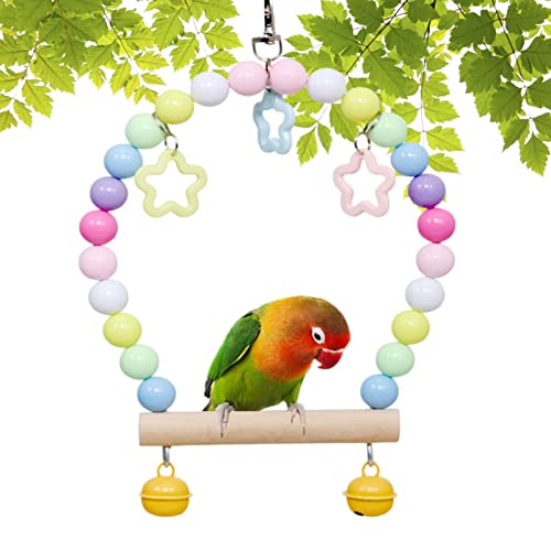 delr Sitzstange mit Schaukel für Vögel – Spielzeug für bunte Vögel, Hängeschaukel für Vogelkäfig, für eine Sitzstange für Nymphensittiche, Liebesvögel, Finken delr Sitzstange mit Schaukel für Vögel – Spielzeug für bunte Vögel, Hängeschaukel für Vogelkäfig, für eine Sitzstange für Nymphensittiche, Liebesvögel, Finken von delr