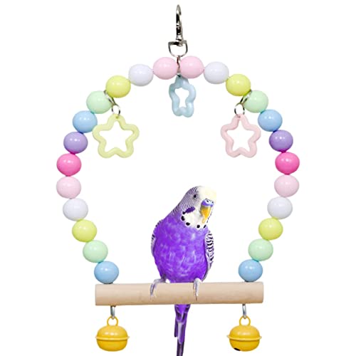delr Sitzstange mit Schaukel für Vögel | Spielzeug für bunte Vögel, Papageien, Käfig, Zubehör, Schaukel mit Glocke und Bohnen für Zuhause, Spielzeug für Haustiere für Ynah delr Sitzstange mit Schaukel für Vögel | Spielzeug für bunte Vögel, Papageien, Käfig, Zubehör, Schaukel mit Glocke und Bohnen für Zuhause, Spielzeug für Haustiere für Ynah von delr