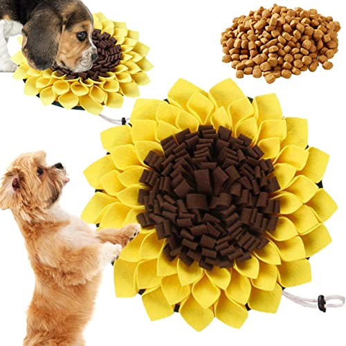 delr Sunflower Interactive Sniff-Matte für Hunde, Bereicherung für Hunde, langsame Fütterung, Matte zum Graben, geistige Stimulation von delr