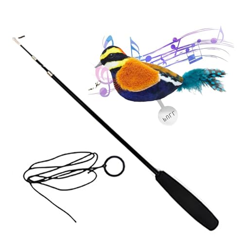 demaxiyad Cat Teasing Stick - Vogelfederspielzeug für Katzen | Tragbares interaktives Katzenfederspielzeug, Quietschendes Katzenspielzeug für kleine, mittelgroße Kätzchen, Katze, Welpen demaxiyad Cat Teasing Stick - Vogelfederspielzeug für Katzen | Tragbares interaktives Katzenfederspielzeug, Quietschendes Katzenspielzeug für kleine, mittelgroße Kätzchen, Katze, Welpen von demaxiyad