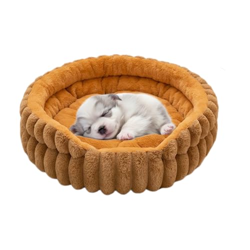 demaxiyad Hundebett Für Kleine Hunde - Runde Waschbare Katzenkorb Hundebett - Wärmeisolierende rutschfeste Unterlage Für Kleine Bis Mittlere Haustiere In Wohnzimmer Schlafzimmer Und Outdoor Bereich von demaxiyad