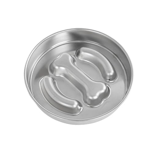 demaxiyad Hundefutter langsame Futtermittelschale, langsam fütterungshundesschale - Hundefutter langsame Futtermittelschale Edelstahl - Anti-Tip-Lick-Becken, rutschfeste Basis gesunde Ernährungsplatte von demaxiyad
