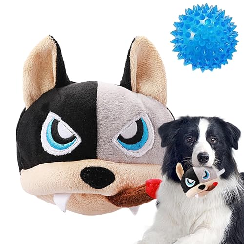 demaxiyad Schnüffelspielzeug für Hunde, quietschendes Spielzeug für Hunde | Kauspielzeug aus Plüsch für Hunde mit quietschendem Ball, lustiges und weiches Hundespielzeug mit Geräuschen, bissfest, von demaxiyad