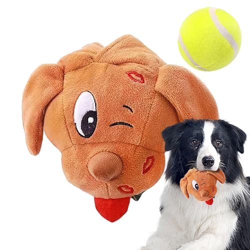 demaxiyad Schnüffelspielzeug für Hunde, quietschendes Spielzeug für Hunde | Trainingsspielzeug aus Plüsch für Hunde mit Tennisball, unzerstörbares Beißspielzeug für Welpen von demaxiyad