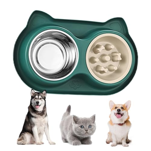 demaxiyad Slow Feeder Doppelnapf | Futter und Wasser Futternapf Haustier Futterbehälter | Langsames Fressen, rutschfeste Matte, abnehmbar, Welpen Doppel-Futterspender für kleine, mittelgroße Hunde demaxiyad Slow Feeder Doppelnapf | Futter und Wasser Futternapf Haustier Futterbehälter | Langsames Fressen, rutschfeste Matte, abnehmbar, Welpen Doppel-Futterspender für kleine, mittelgroße Hunde von demaxiyad