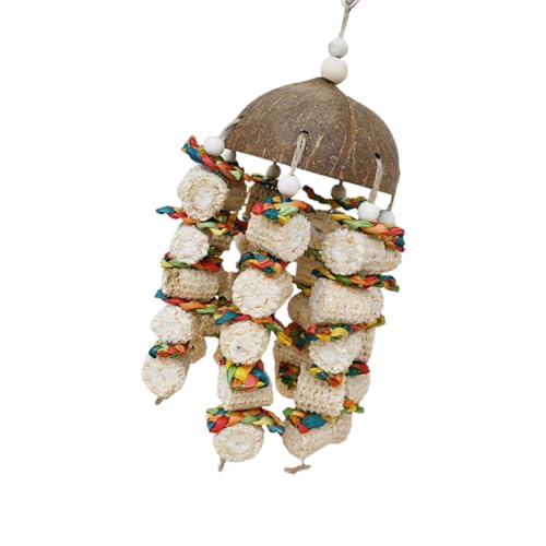 demaxiyad Vogelspielzeug aus Kokosnussschale, Kauspielzeug für Papageien, Natürliches Maiskolben-Vogelhaus-Hängespielzeug aus Kokosnussschale, Vogelhaus-Hängespielzeug, Vogelkäfigspielzeug, demaxiyad Vogelspielzeug aus Kokosnussschale, Kauspielzeug für Papageien, Natürliches Maiskolben-Vogelhaus-Hängespielzeug aus Kokosnussschale, Vogelhaus-Hängespielzeug, Vogelkäfigspielzeug, von demaxiyad