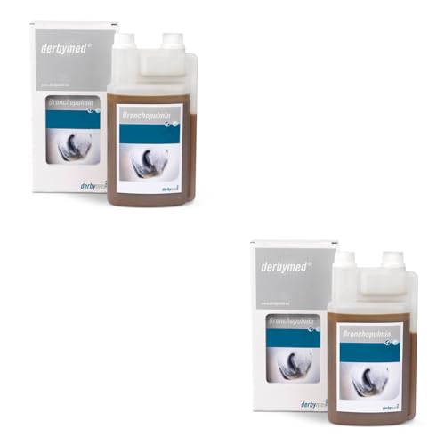 derbymed Bronchopulmin für Pferde | Doppelpack | 2 x 1000 ml | Flüssiges Ergänzungsfuttermittel für Pferde | Zur Unterstützung der physiologischen Abwehrfunktion der Atemwege derbymed Bronchopulmin für Pferde | Doppelpack | 2 x 1000 ml | Flüssiges Ergänzungsfuttermittel für Pferde | Zur Unterstützung der physiologischen Abwehrfunktion der Atemwege von derbymed