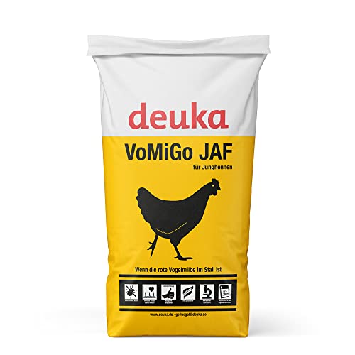 deuka VoMiGo JAF 25 kg | Junghennen-Alleinfutter | bekämpft Befall von Roter Vogelmilbe | förder Entwicklung von Junghennen | wichtige Nährstoffe für das Immunsystem von deuka