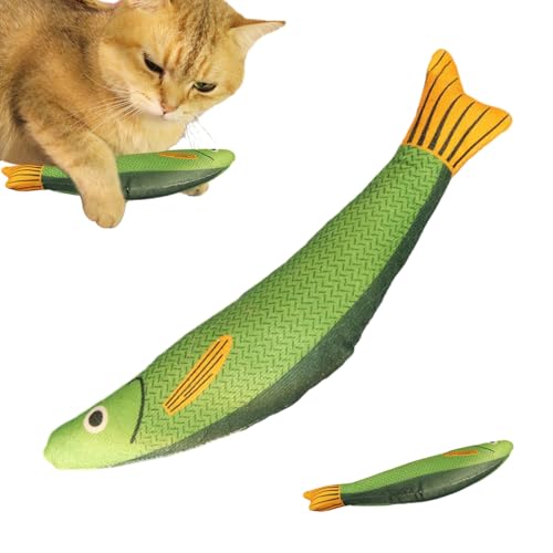 dewdat Kauspielzeug für zahnende Katzen - Beißendes, kauendes Katzenminze-Spielzeug für den Innenbereich - Interaktives Spielzeug in Fischform für Katzen, Chinchillas, Kaninchen und andere Kleintiere von dewdat