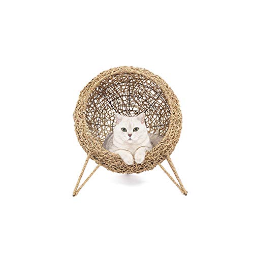 Pet Hammock Rattan Made Cat Bed Basket Swinging Pet House Nest for Small Pet Cat (Size : A) (B) von dfghjdfgas