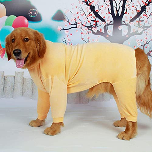 Large and Medium-Sized Dog Clothes Lightweight Soft Pullover Dog Pajamas Velvet Knuckle Guard Four-Legged Pajamas Full Coverage (Color : Yellow Size : 36) (Yellow 38) von dfghjdfgas