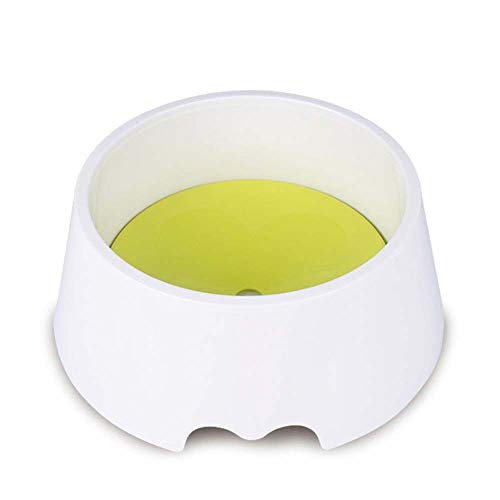 Super Design Single Dog Water Bowl Slow Feeder Automatic 2 in 1 Dripless No Spill Anti Spill Anti-Dust Anti-Choking Pet Food Bowls for Dogs or Cats (Yellow) von dfghjdfgas