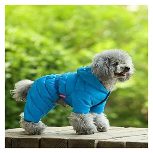 Winter Warm Down Dog Jacket Pet Dogs Costume Puppy Light-Weight Four Legs Hoodie Coat Clothes for Ski (Blue L Code) von dfghjdfgas