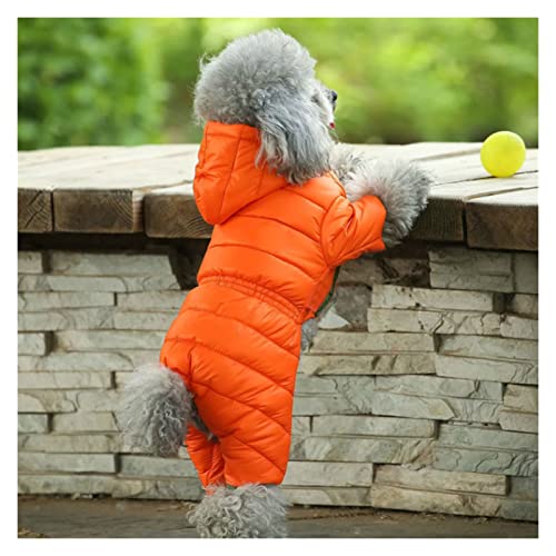 Winter Warm Down Dog Jacket Pet Dogs Costume Puppy Light-Weight Four Legs Hoodie Coat Clothes for Ski (Orange M Code) von dfghjdfgas