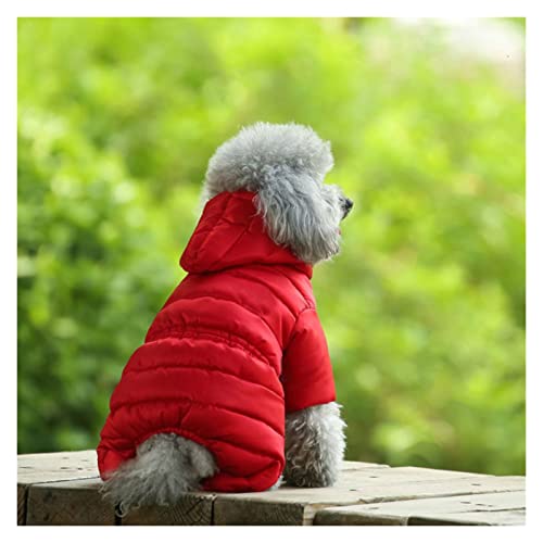 Winter Warm Down Dog Jacket Pet Dogs Costume Puppy Light-Weight Four Legs Hoodie Coat Clothes for Ski (Red S Code) von dfghjdfgas