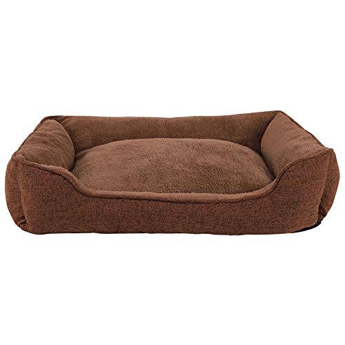 lionto Hundebett meliert Hundekissen Hundekörbchen Bezug abnehmbar, (L) 110x80 cm braun von lionto