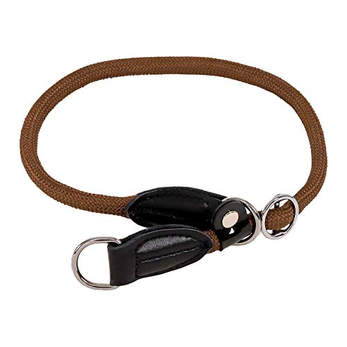 lionto Hundehalsband aus strapazierfähigem Nylon für Hundetraining, Länge 45 cm, 1 cm Dicke, Zugstopp Halsband für Hunde, Lederimitat mit Metallring & Anpassung durch stufenlosen Schieber, braun lionto Hundehalsband aus strapazierfähigem Nylon für Hundetraining, Länge 45 cm, 1 cm Dicke, Zugstopp Halsband für Hunde, Lederimitat mit Metallring & Anpassung durch stufenlosen Schieber, braun von lionto