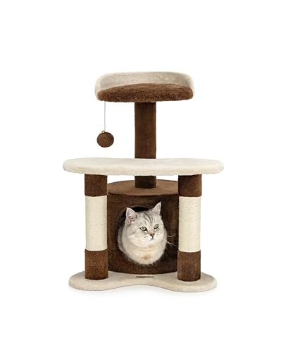 lionto Kratzbaum Kletterbaum Katzenkratzbaum Katzenbaum Höhe 65 cm, braun/beige von lionto