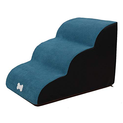 didatecar Hundetreppe 3 Tier Für Kleine Hunde Für Bett Haustiertreppe katzentreppe mit Plüschbezug Pet Walk Treppe Leiter rutschfest Für Katzenhund Kleines Älteres Tier Easy Climb Assistance Slope von didatecar