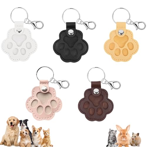 Personalisierte Tierhaar-Aufbewahrungsbox für Hund und Katze, Haustierhaar-Aufbewahrungstasche, Gedenkgeschenk für Katzen und Hunde, Leder, Pfote, Hund, Katze, Schlüsselanhänger, kompakte von dididudi