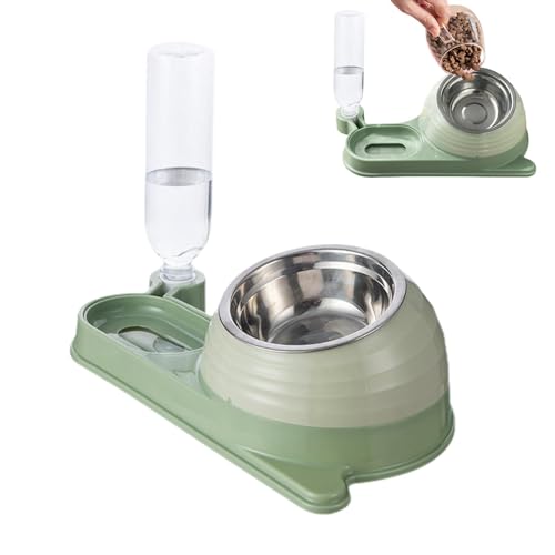 Futternapf für Katzen mit Wasserflasche - Gekippte Wasser und Futternapf Set mit Wasserflasche - Schneckenform Haustiernapf Erhöhter Katzennapf für Nass- und Trockenfutter Futternapf für Katzen mit Wasserflasche - Gekippte Wasser und Futternapf Set mit Wasserflasche - Schneckenform Haustiernapf Erhöhter Katzennapf für Nass- und Trockenfutter von diess