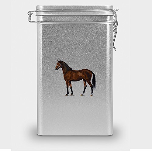 Pferdefutterdose "Hannoveraner Warmblut", Vorratsdose, Leckerliedose, Blech-Dose, Pferdenapf mit Motiv "Hannoveraner Warmblut" - silber Pferdefutterdose "Hannoveraner Warmblut", Vorratsdose, Leckerliedose, Blech-Dose, Pferdenapf mit Motiv "Hannoveraner Warmblut" - silber von digital print