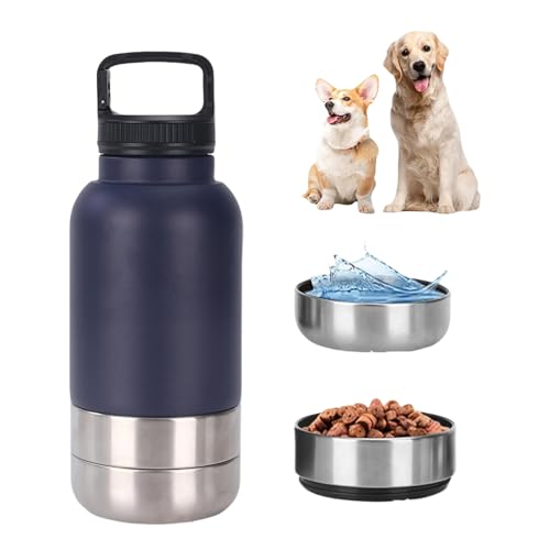dijiusidy Tragbare Trinkflasche Hunde für Unterwegs, 3-in-1 Hunde Trinkflasche mit 2 Eine Abnehmbare Schüssel, Edelstahl Hundetrinkflasche für Unterwegs, Wandern, Reisen, Camping (Dunkelblau, 950ml) dijiusidy Tragbare Trinkflasche Hunde für Unterwegs, 3-in-1 Hunde Trinkflasche mit 2 Eine Abnehmbare Schüssel, Edelstahl Hundetrinkflasche für Unterwegs, Wandern, Reisen, Camping (Dunkelblau, 950ml) von dijiusidy