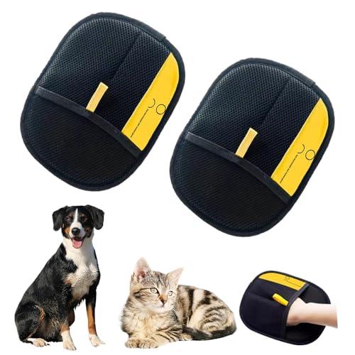 dinblex Tierhaarentfernung Handschuh Elektrostatische Handschuhe Tierhaare für Katzen & Hunde Effiziente Fellpflege Handschuhe für Tierhaare Doppelseitig Wiederverwendbar Tierhaarentferner von dinblex