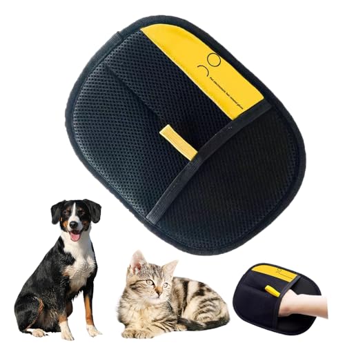 dinblex Tierhaarentfernung Handschuh Elektrostatische Handschuhe Tierhaare für Katzen & Hunde Effiziente Fellpflege Handschuhe für Tierhaare Doppelseitig Wiederverwendbar Tierhaarentferner von dinblex