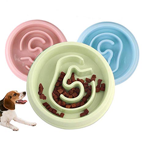 Gesunde Slow Feeder Dog Cat Bowl - Langsam fressende Dog Bowl - Interaktive Feeder - Slow Down Feed Dog Katzenfutter Bowl - Pet Bloat Stop Dog Bowl (Grün) von dingdang