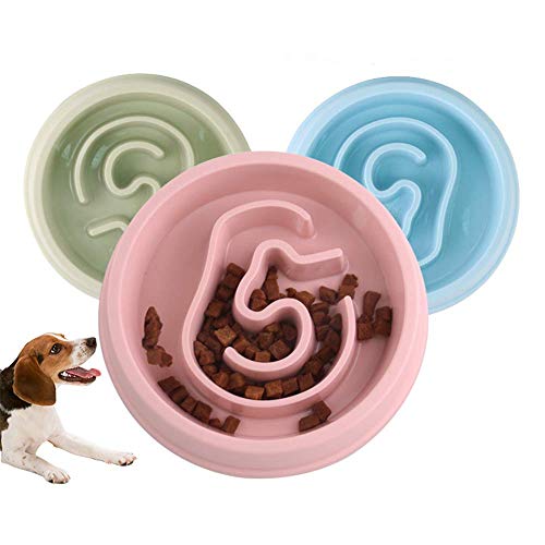 Gesunde Slow Feeder Dog Cat Bowl - Langsam fressende Dog Bowl - Interaktive Feeder - Slow Down Feed Dog Katzenfutter Bowl - Pet Bloat Stop Dog Bowl (Rosa) von dingdang