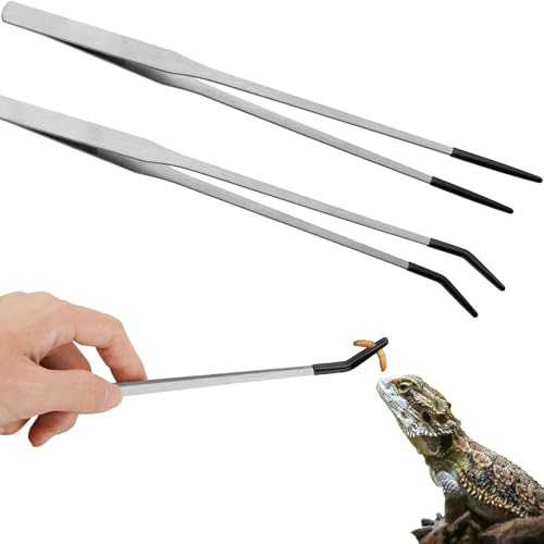 disclean Reptilien-Futterzange aus Edelstahl, 24,9 cm, gerade und gebogene Gummispitze, lange Pinzette für Eidechsen, Schlangen und Aquarium/Terrarium, 2 Stück disclean Reptilien-Futterzange aus Edelstahl, 24,9 cm, gerade und gebogene Gummispitze, lange Pinzette für Eidechsen, Schlangen und Aquarium/Terrarium, 2 Stück von disclean