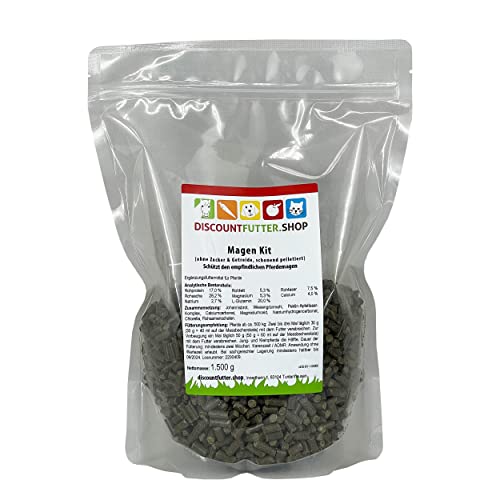 Magen Kit (1,5 kg - Pellet) - zur Unterstützung von Pferden mit Magenproblemen, Magengeschwüren oder Magenschleimhautreizungen | pelletiert, getreidefrei, ohne Zuckerzusatz | von DISCOUNTFUTTER.SHOP