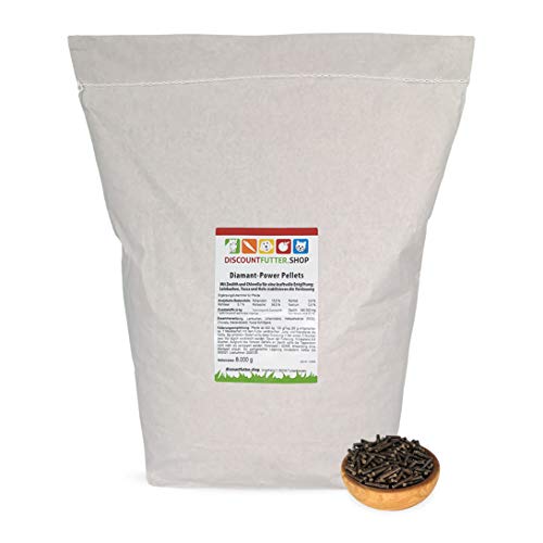 Diamant Power Pellets für Pferde 8kg I Reichhaltig an Omega 3, Aminosäuren, Chlorella, MOS, Zeolith, mit Mariendistelöl, Pferdefutter bei Gewichtsabnahme Magen- Darminfekt, Kotwasser von DISCOUNTFUTTER.SHOP