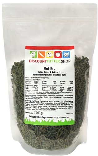 Huf Kit (1,0 kg) - Pellet - Starke Pferdehufe durch organisch gebundenen Zink, extra viel Aminosäuren und Biotin! von discountfutter.shop